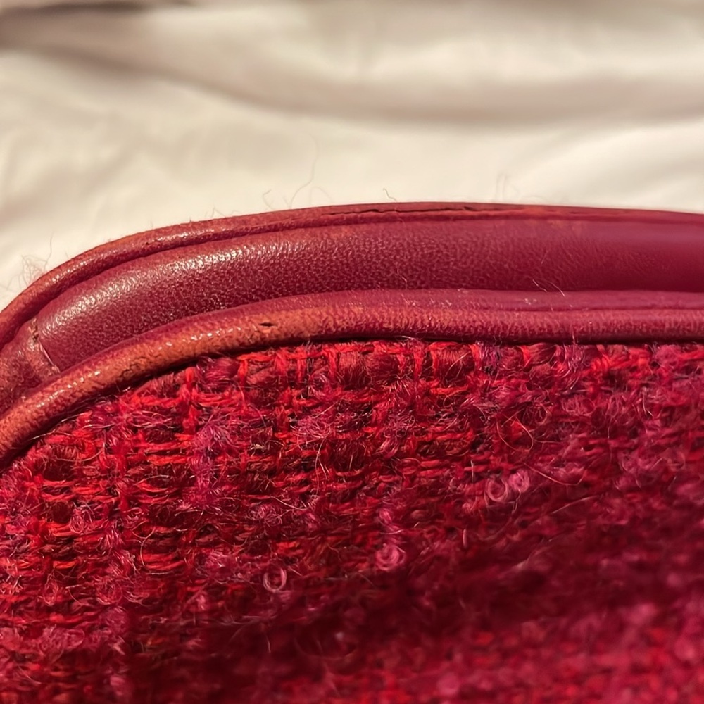 Vintage COACH Wool Tweed & Leather Bag - Picture 8 of 9